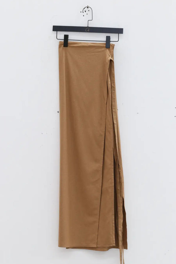 BASERANGE Wrap Skirt SKVE-WS-AU23 Bath Brown